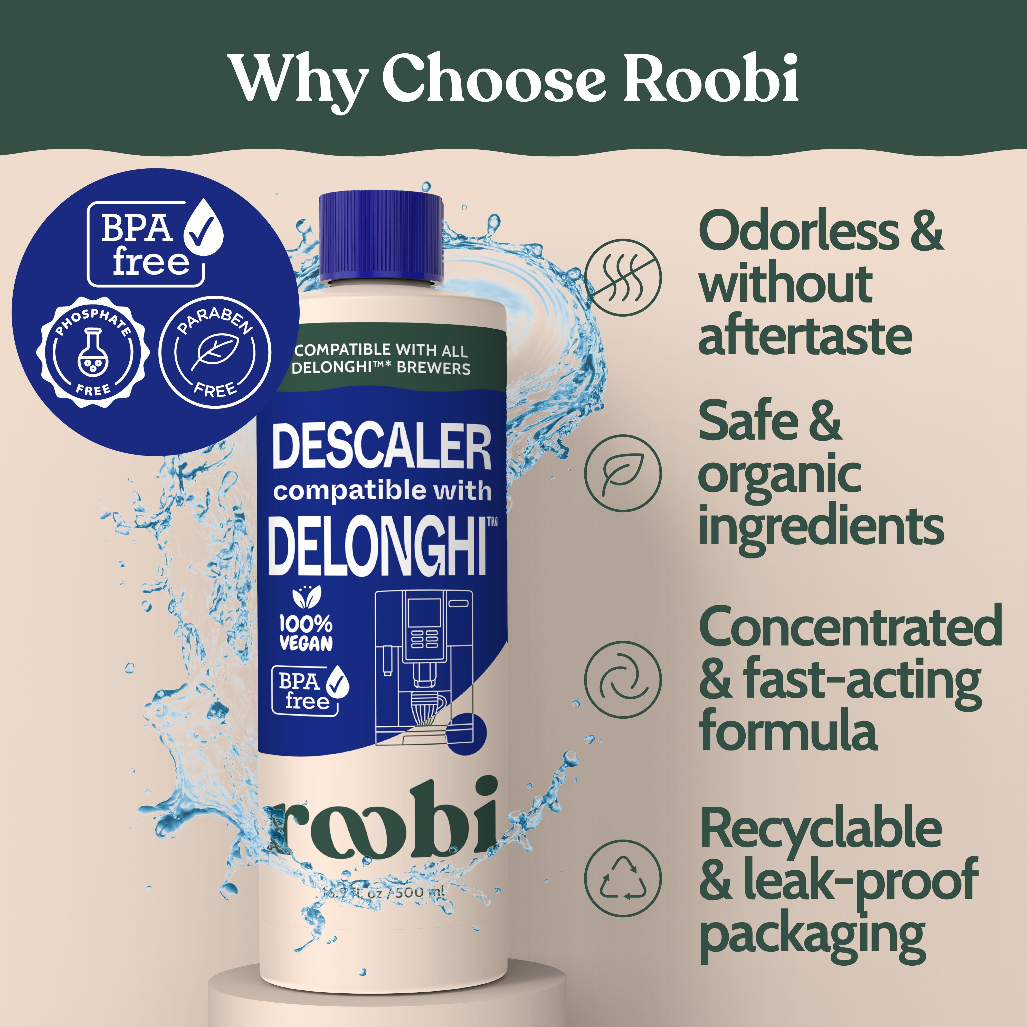 Krups Descaling De'Longh EcoDecalk Descaler, Eco-Frendly Unversal